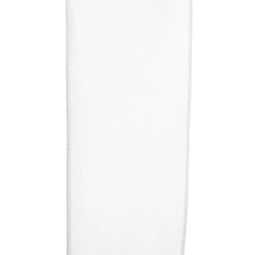 White Velvet Wired Christmas RIbbon - 6.5cm Fashion