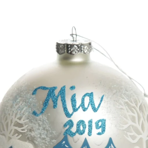 White Winter Church Christmas Bauble Shop