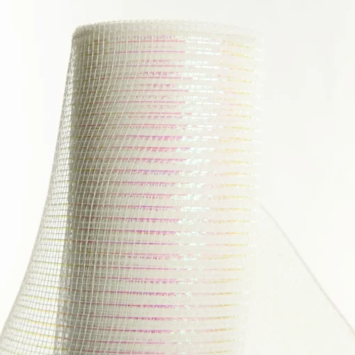 Wide Metallic White Decomesh Roll Store