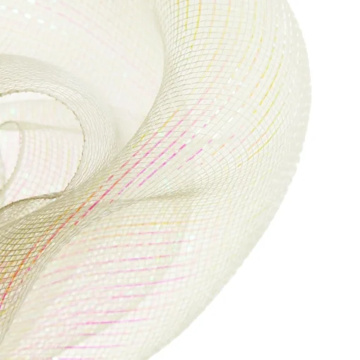 Wide Metallic White Decomesh Roll Store