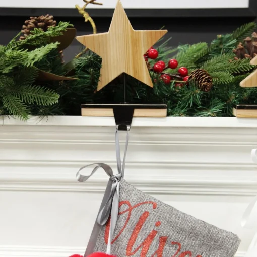 Wood Star Christmas Stocking Hanger Shop