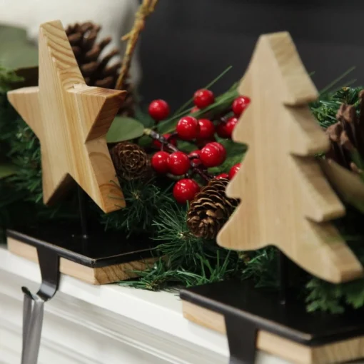 Wood Star Christmas Stocking Hanger Shop