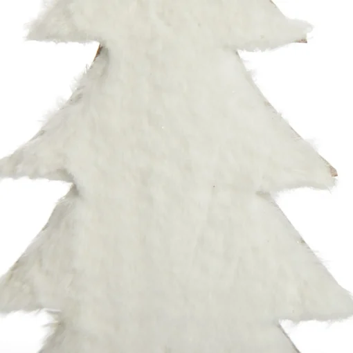 Wooden Christmas Tree with Fur and Star Ornament Sale
