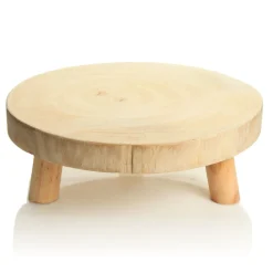 Wooden Footed Round Wooden Table Centrepiece Large Online