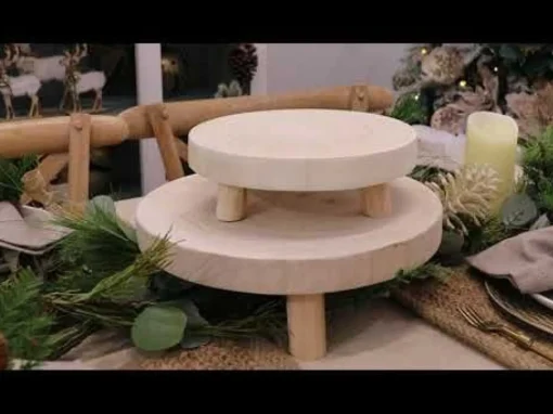 Wooden Footed Round Wooden Table Centrepiece Cheap