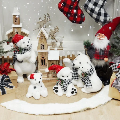 Wooden Light up House with Winter Snow Hot