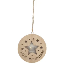 Wooden Lightup Star Cut out Tree Decoration Fashion