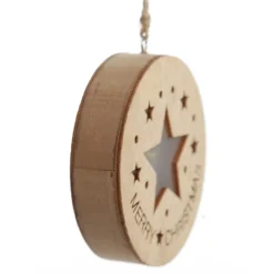 Wooden Lightup Star Cut out Tree Decoration Fashion