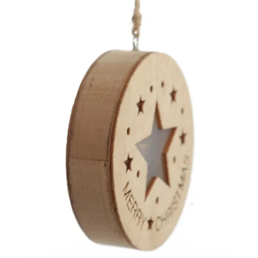 Wooden Lightup Star Cut out Tree Decoration Fashion